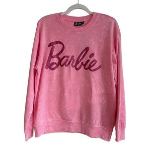 NWT • ✨FLASH SALE Barbie Sparkle Pink Comfy Soft Fleece Lined Sweater L